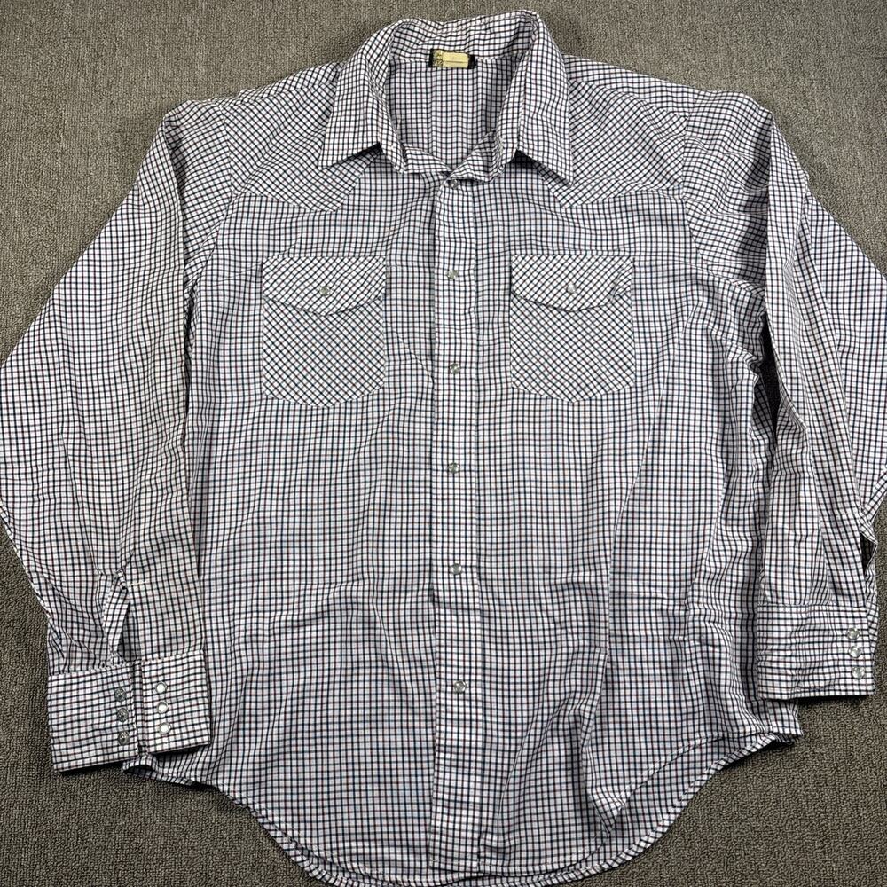 Vintage Sears Western Wear Shirt Mens XL Plaid Pearl Snap Cowboy Rockabilly